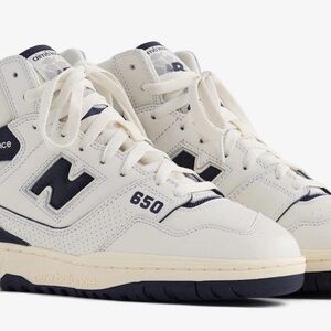 New Balance Aime Leon Dore 650 White and Navy Sneakers